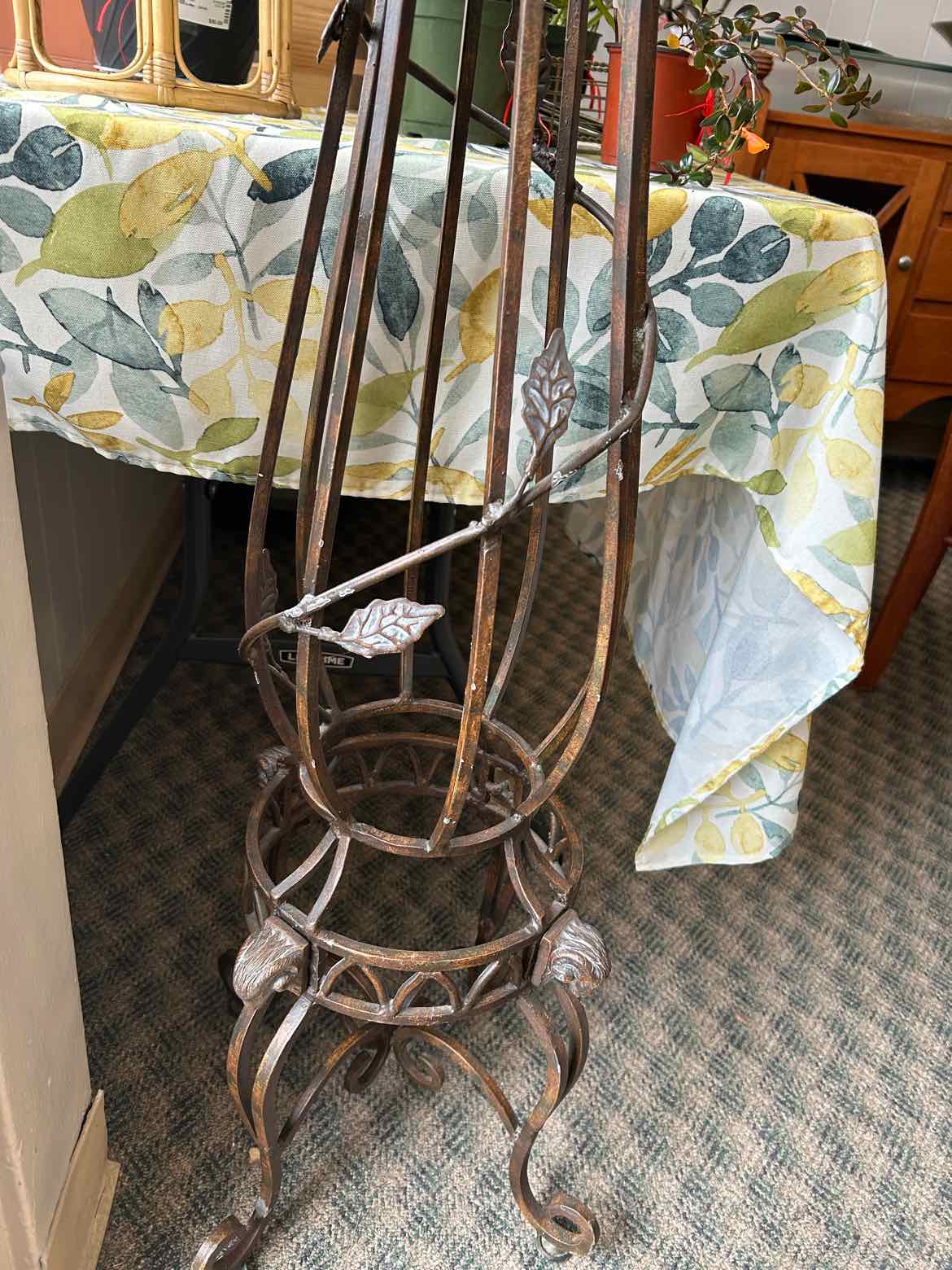 Tall Metal Planter w/ Clay Bowl