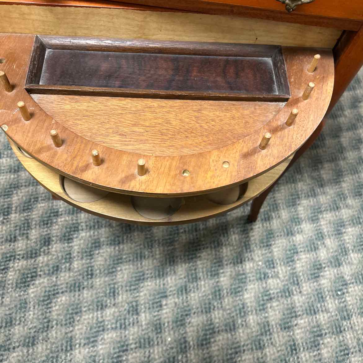 Vintage Sewing Storage Table w/2 drawers and Tall Legs