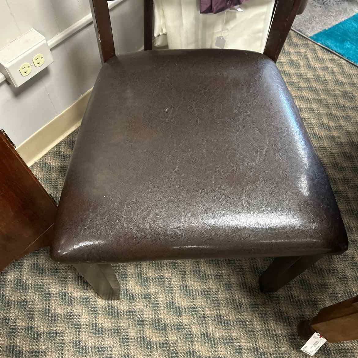 Wood Chair w/Black Seat