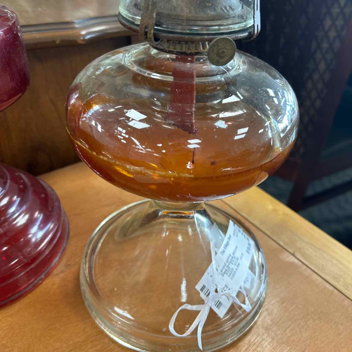 Glass Hurricane Oil Lamp