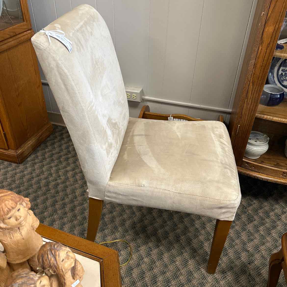 Ivory Ultra-Suede Side Chair