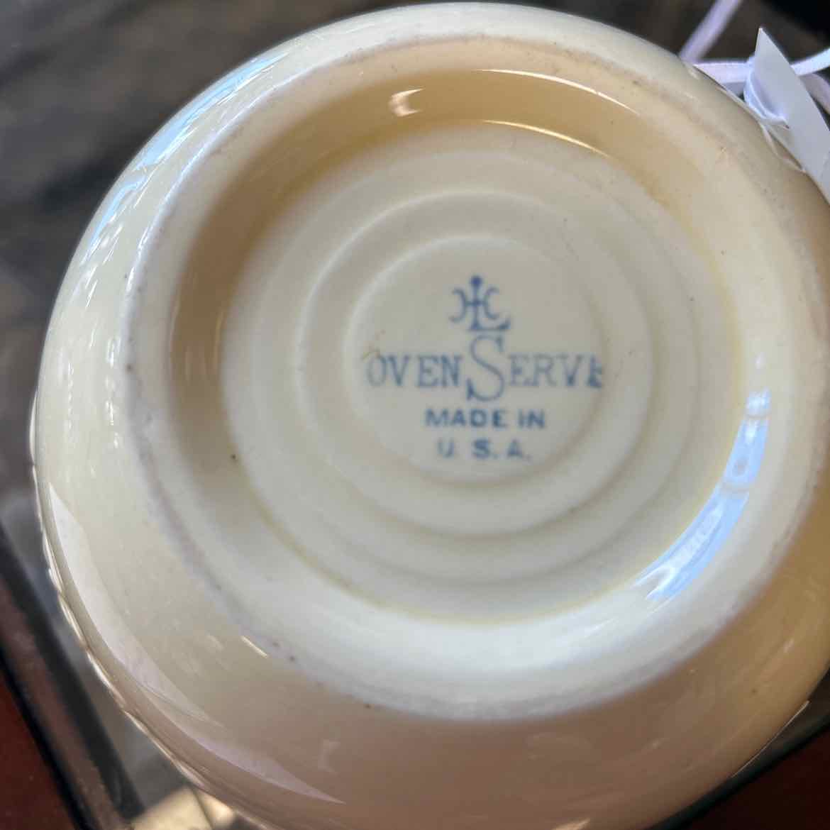 Vintage Yellow Pottery Bowl