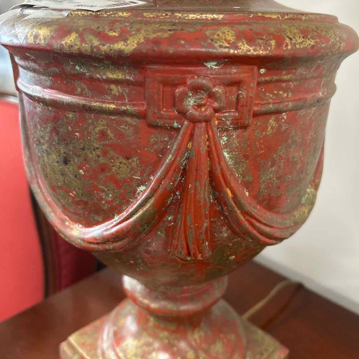 Red/Gold Pottery Lamp