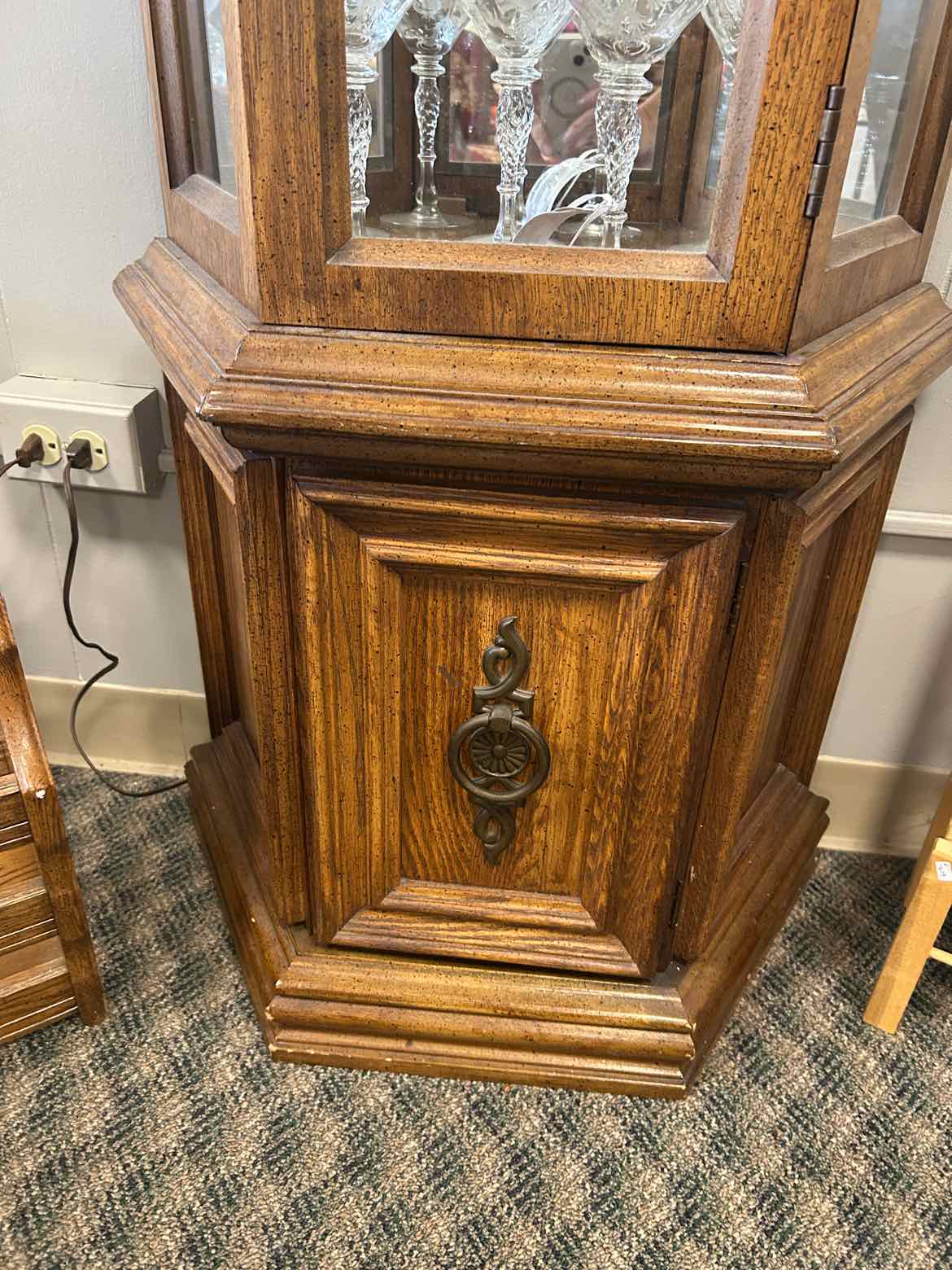 Wood Narrow Curio w/4 Shelves