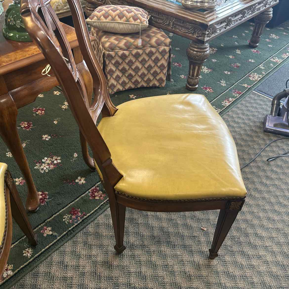 Kindel Gold Leather Dining Side Chair