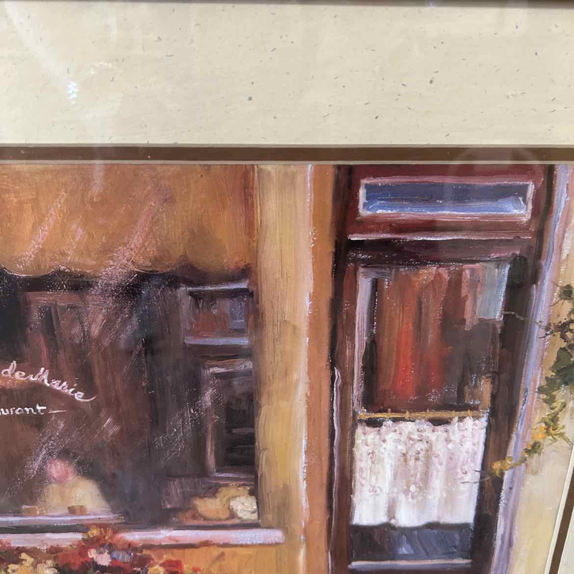 French Restaurant Picture in Wood Frame AS IS