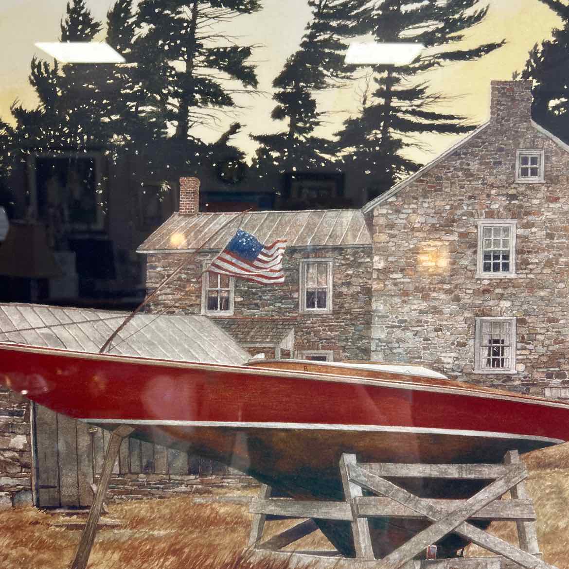 Picture of Red Boat & House