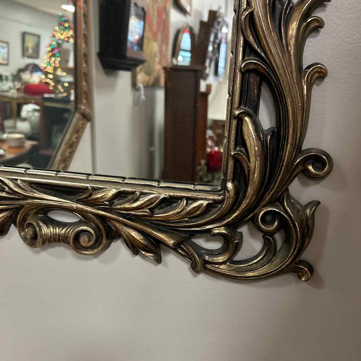 Brass Colored Scroll Mirror