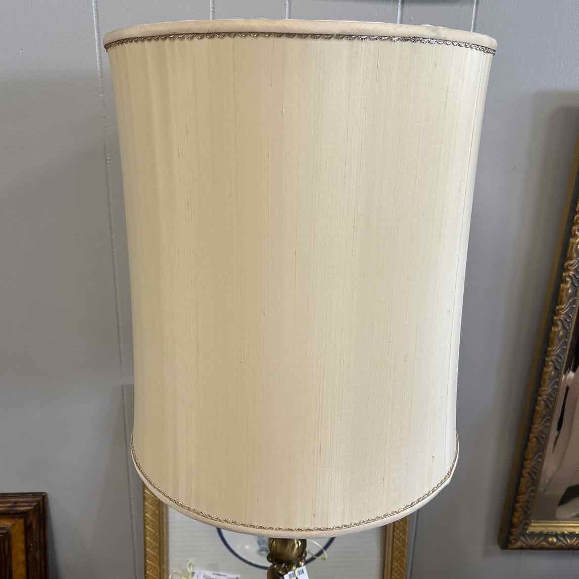Tall Brass Lamp w/Glass Insert/Shade