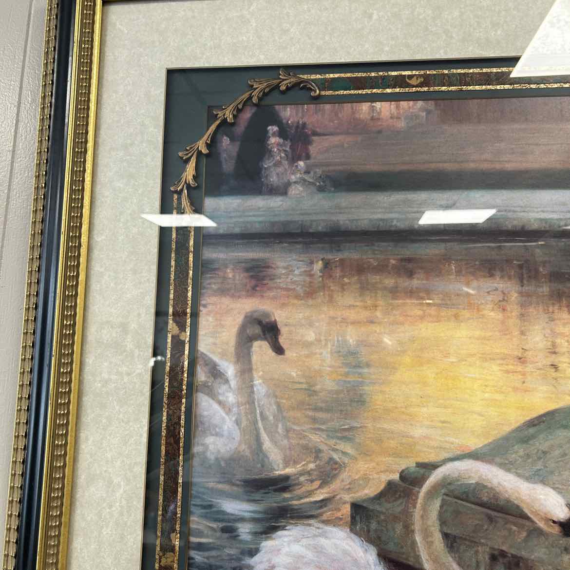 Picture of Girl Feeding Swans