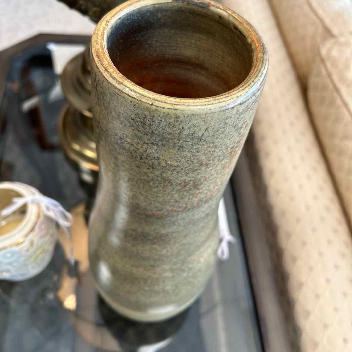 Tan Speckled Pottery Vase