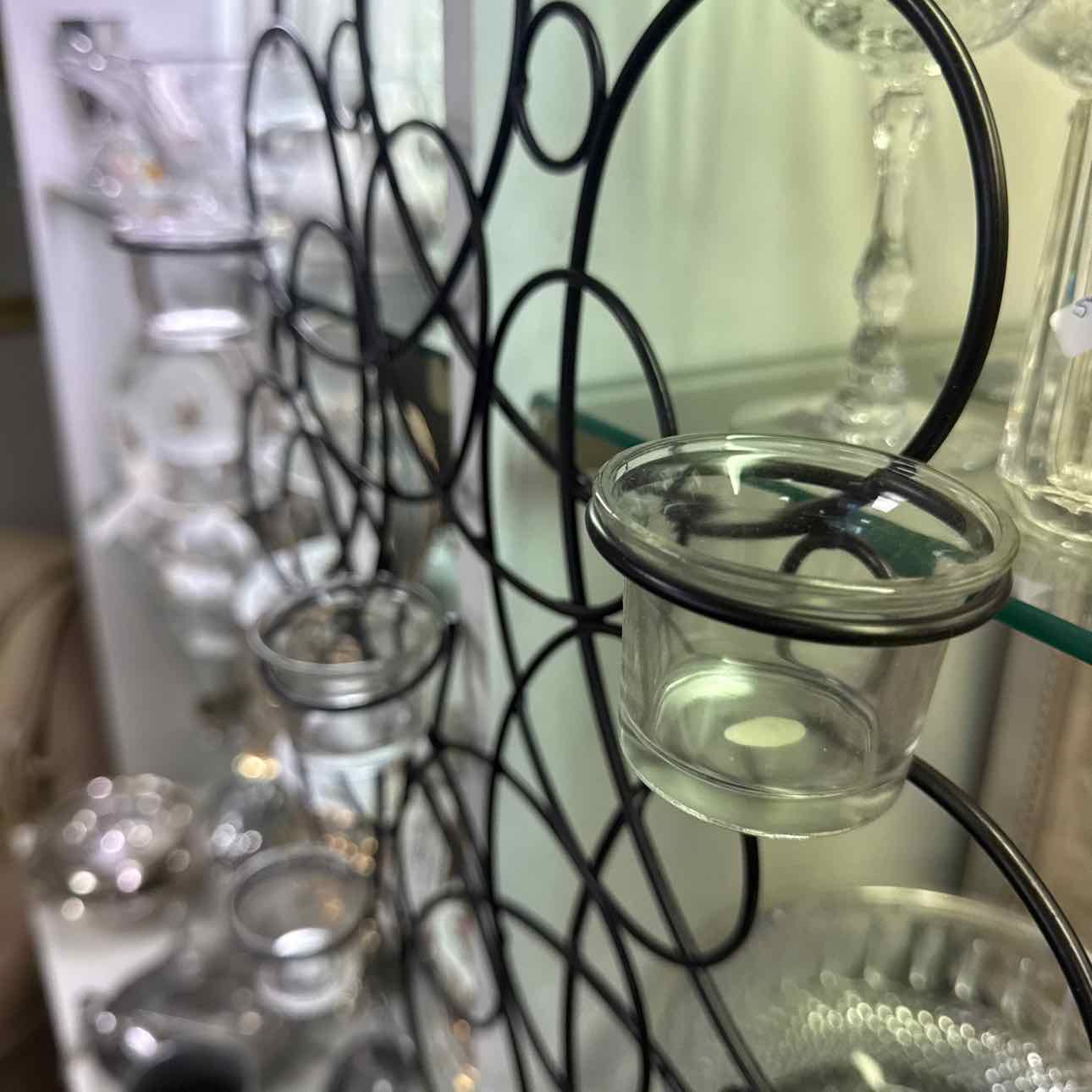 Black Metal Wall Sconces w/Candles