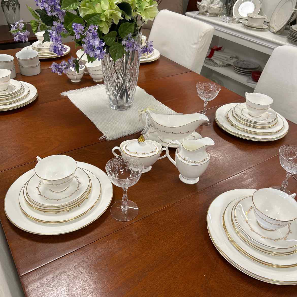 61 pc Royal Doulton White/Gold China