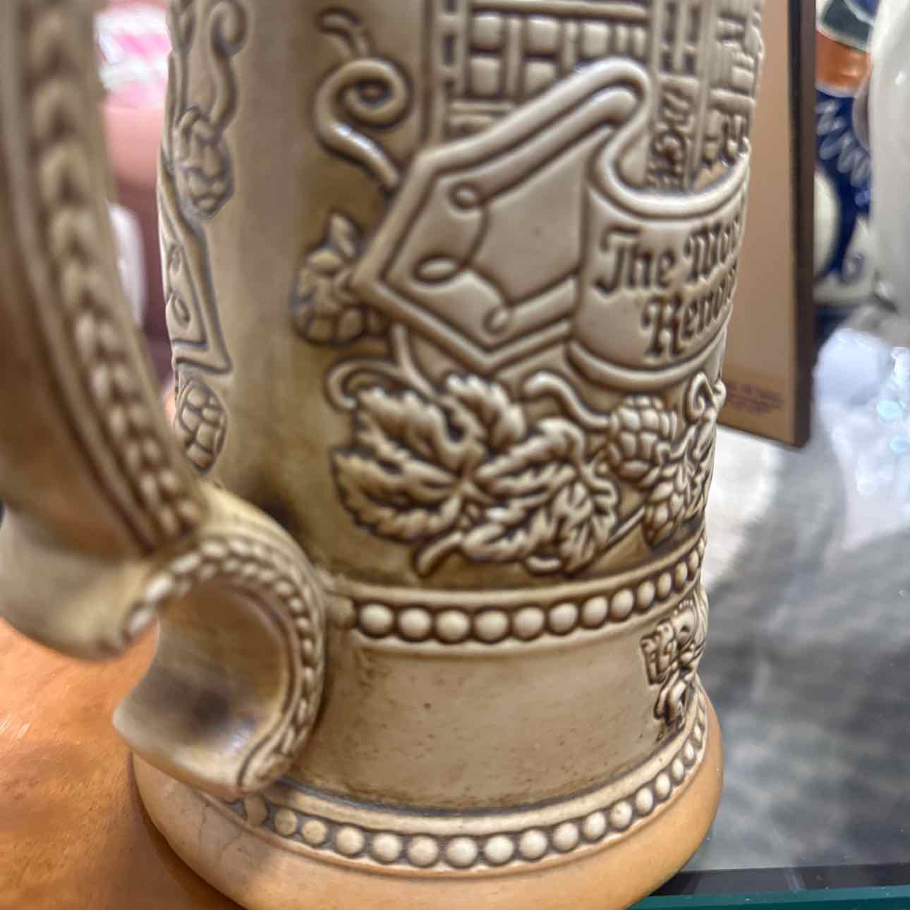 Tan Stoneware German Beer Mug