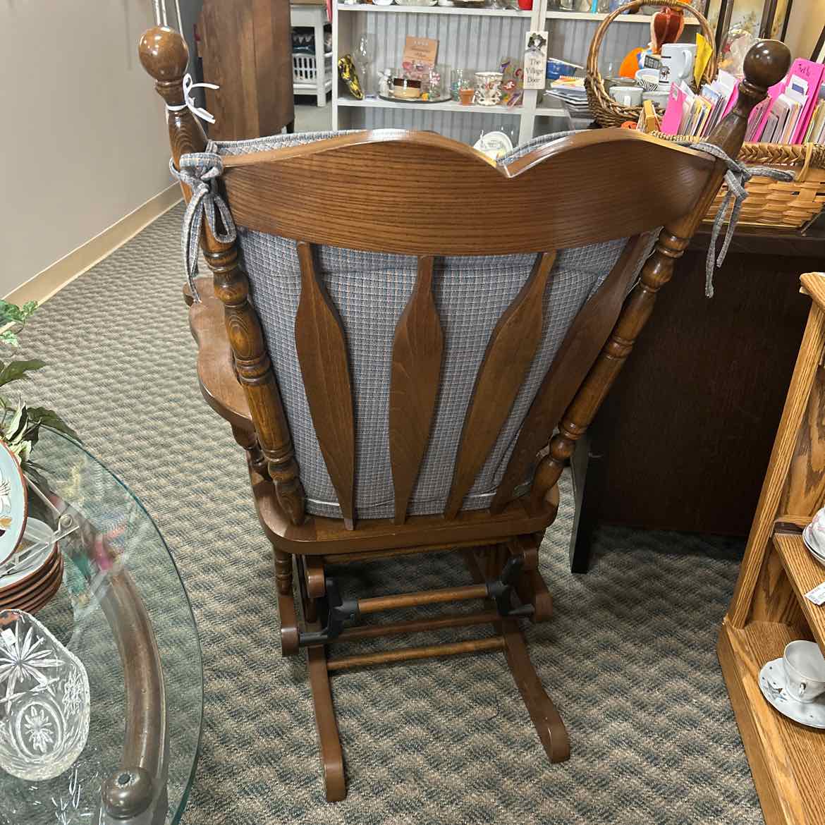 Wood Rocker/Glider w/Upholstered Seat & Back
