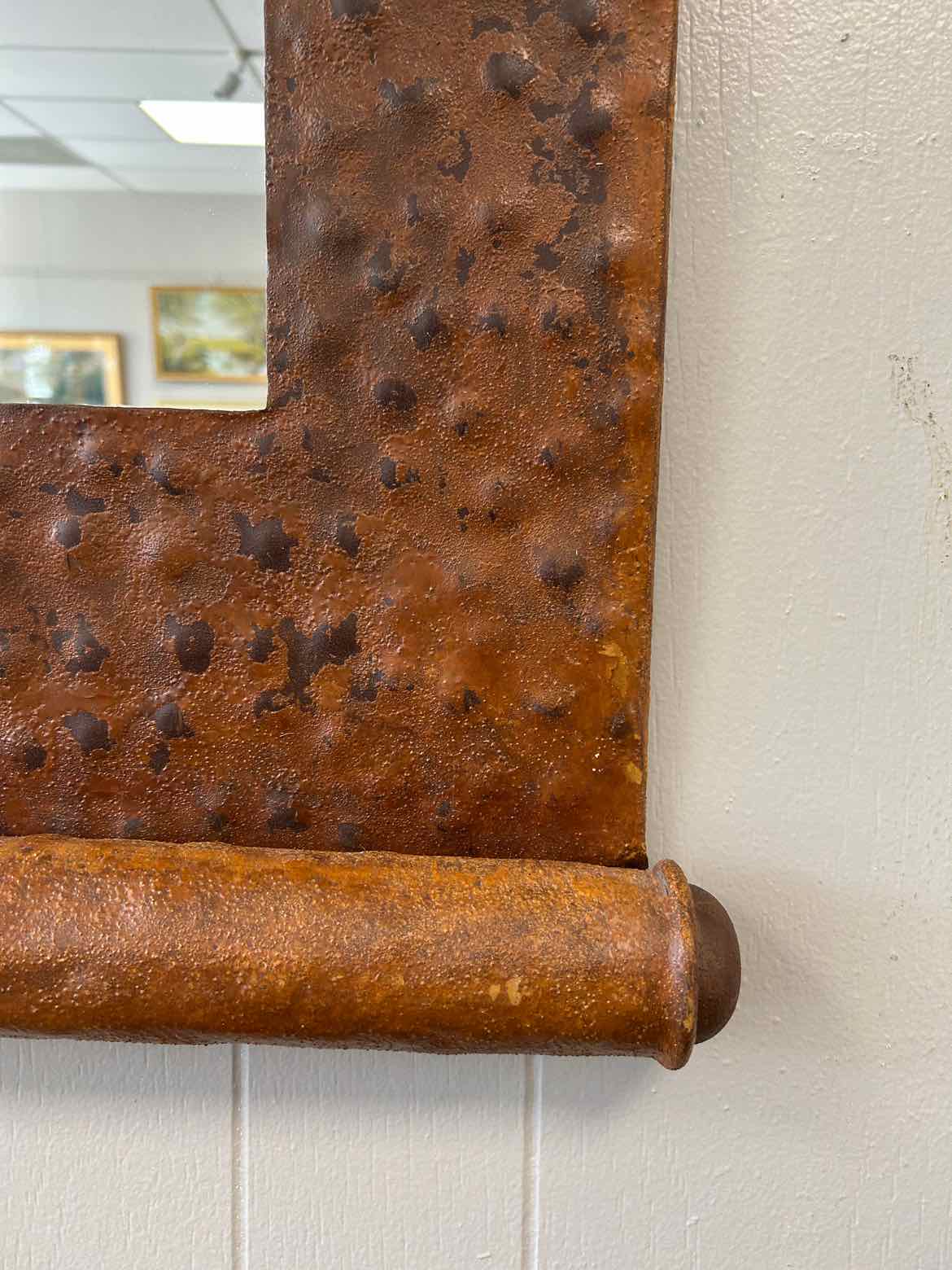 Rust Art Deco Metal Mirror