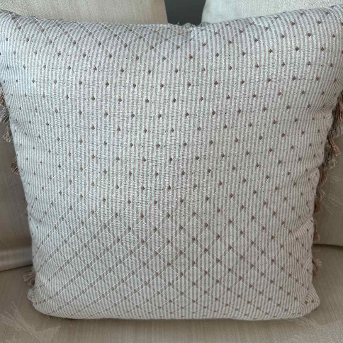 Pillow w/Big Red Flower & Fringe