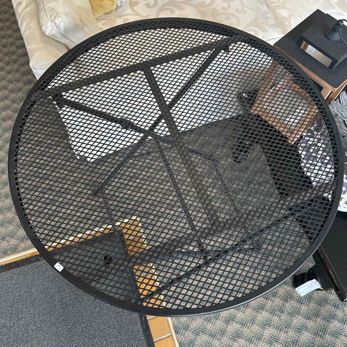 Black Round Metal Table