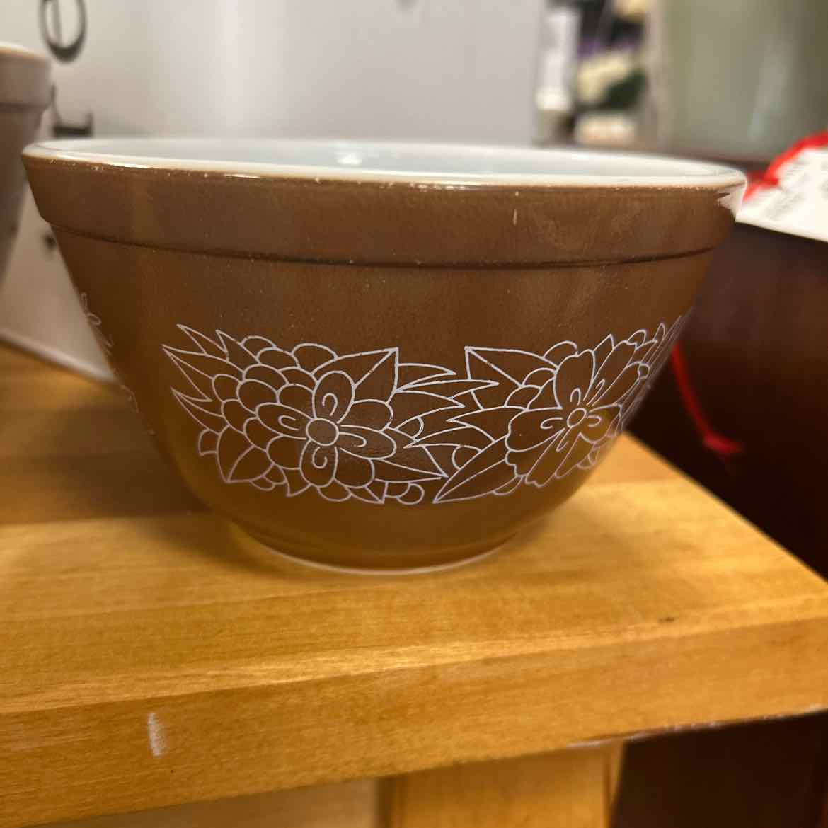 3 Vintage Brown Pyrex Bowls