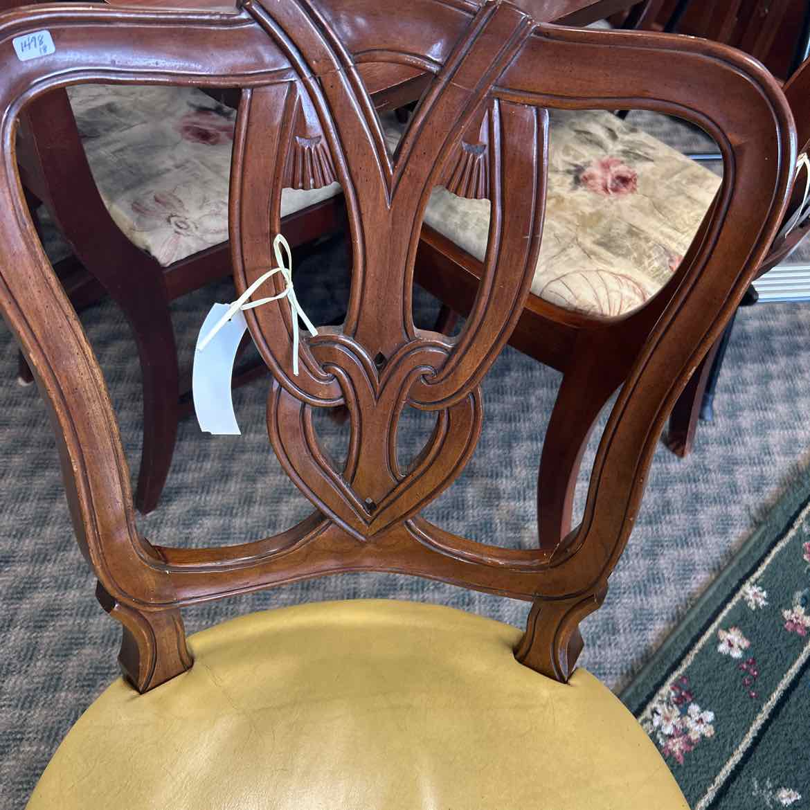 Kindel Gold Leather Dining Side Chair