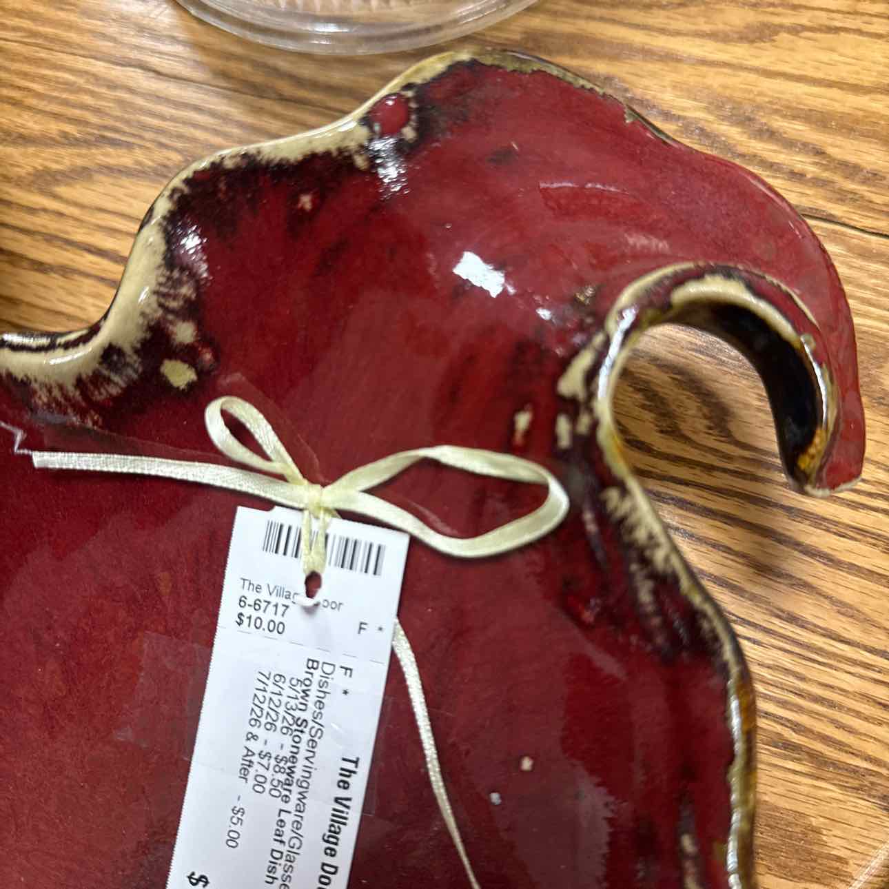 Brown Stoneware Leaf Dish