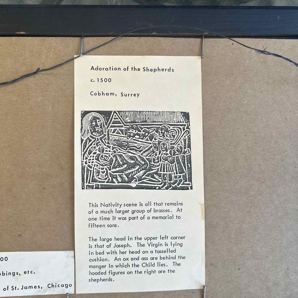 Brass Rubbing Picture -Adoration Shepard