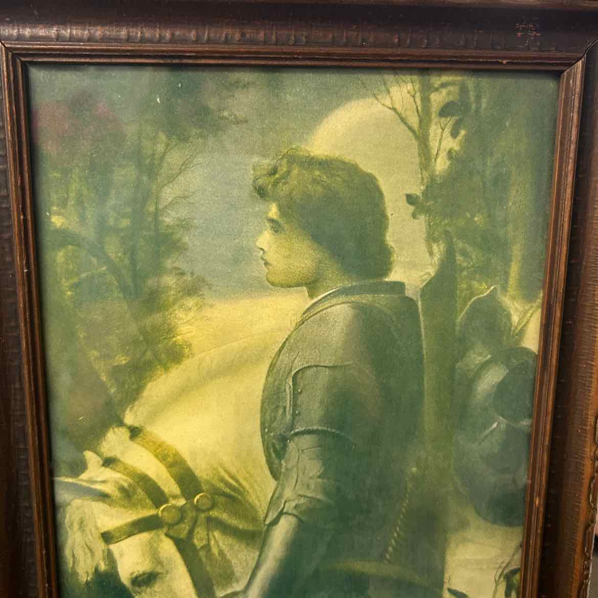 Sir Galahad Portrait in Wood Frame