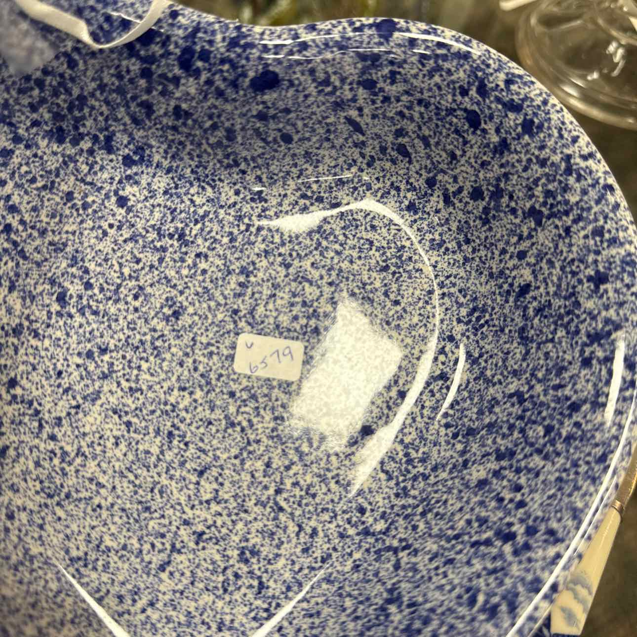 Blue Speckled Heart Dish