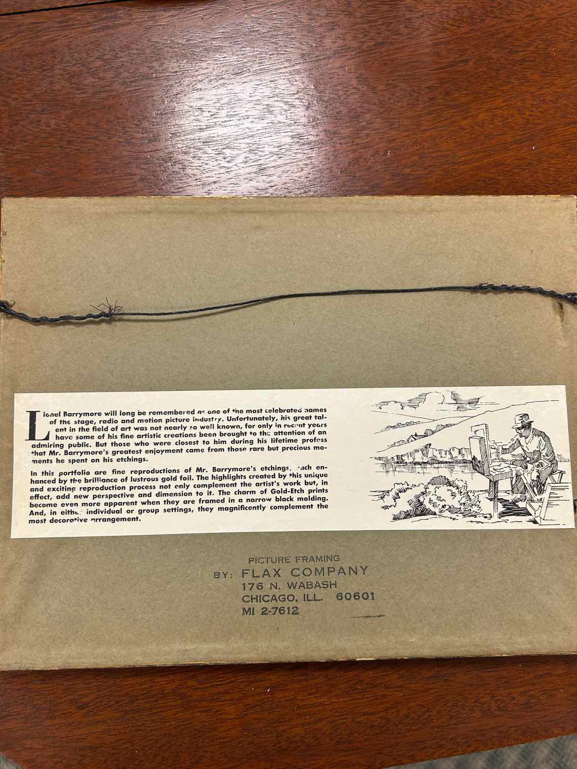 Man And Boat Gold And Black Etching Picture