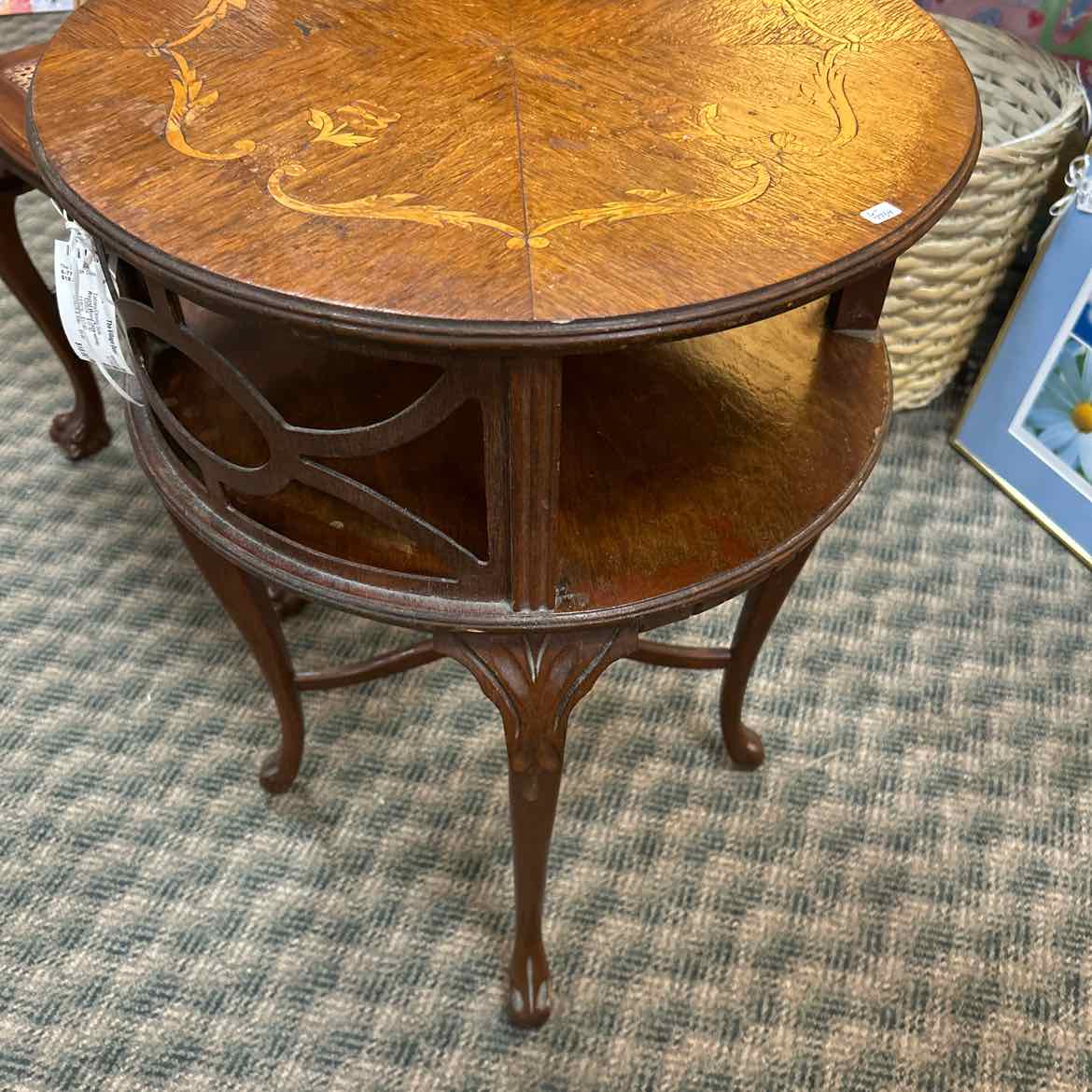 Round Wood Table w/Inlay