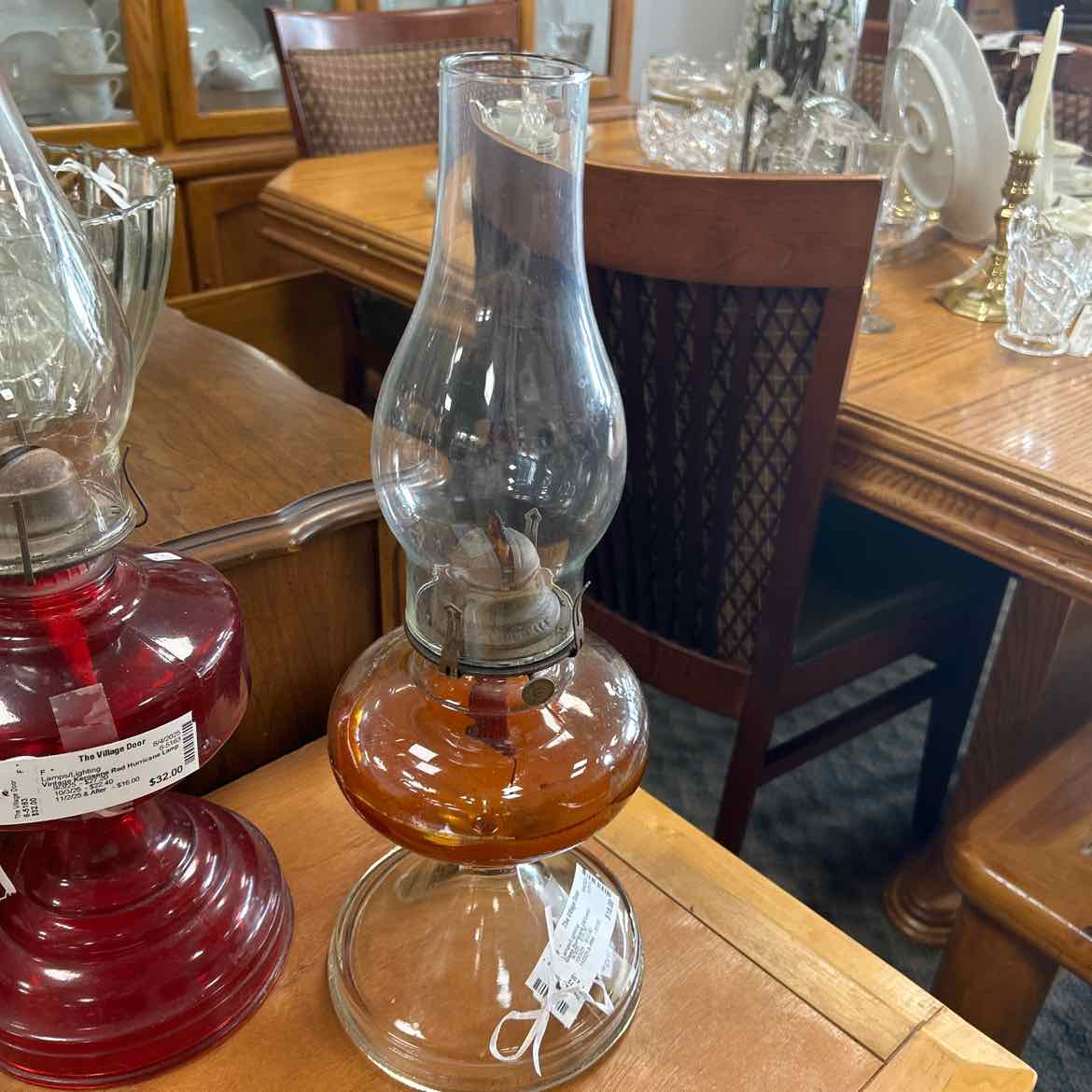 Glass Hurricane Oil Lamp