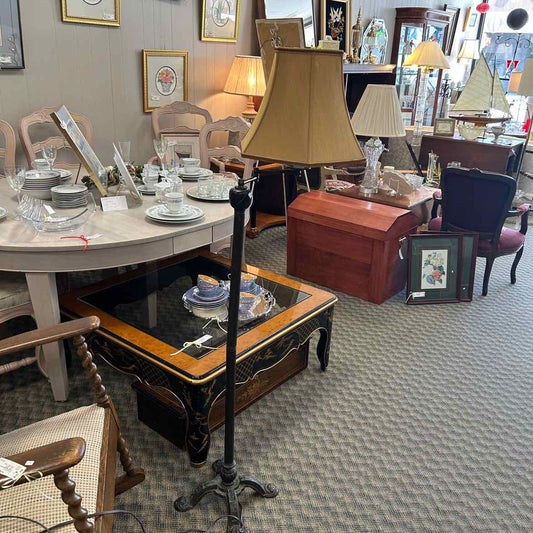 Metal Floor Lamp w/Tan Shade