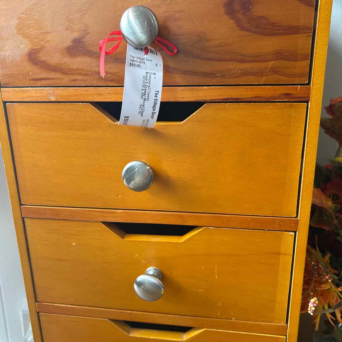 Small 5 Drawer Wood Chest