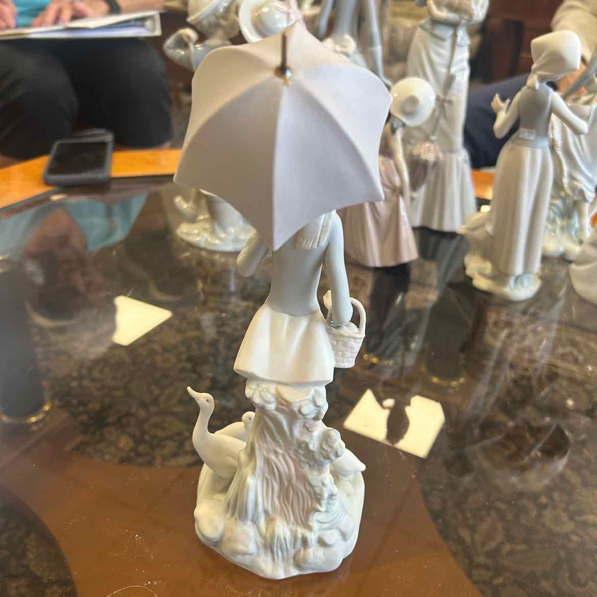 Lladro -Girl w/Umbrella & Ducks