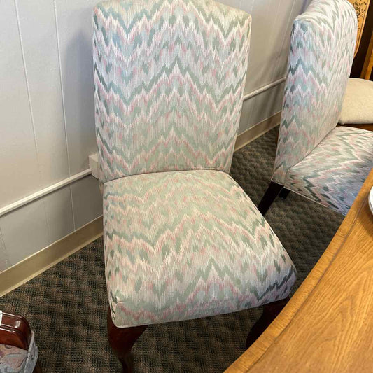 Teal & Pink Upholstered Pattern Chair