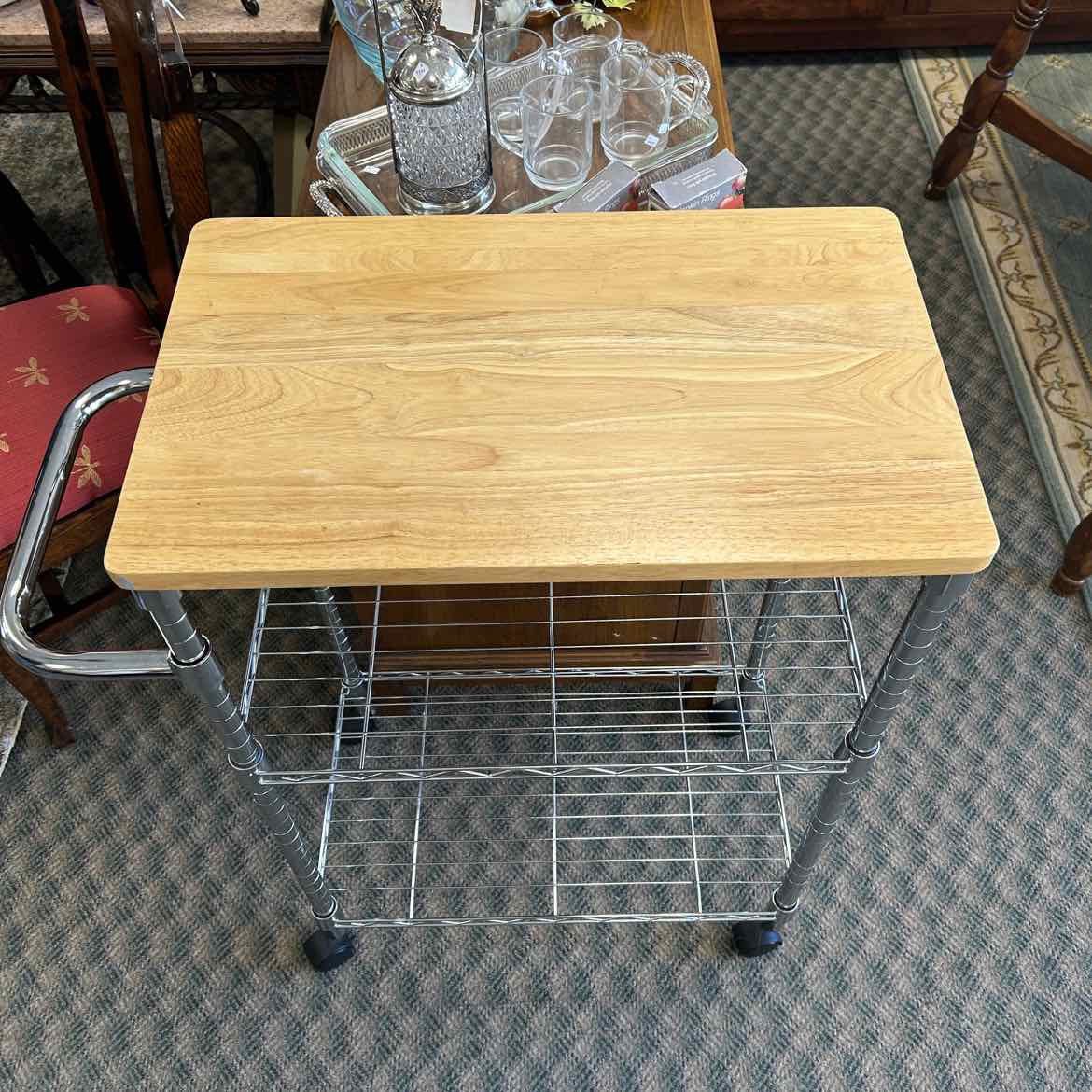 Metal & Wood Utility Cart