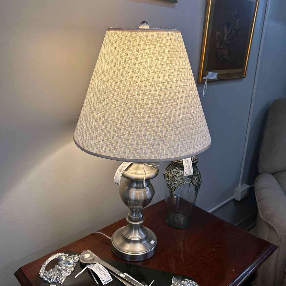 Lamp w/Silver Base