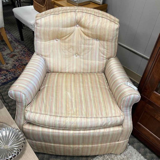 Baker Striped Arm Chair AS IS