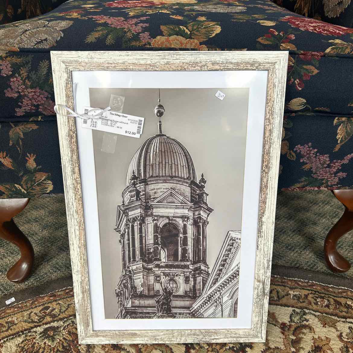 Whitewashed Frame w/Church