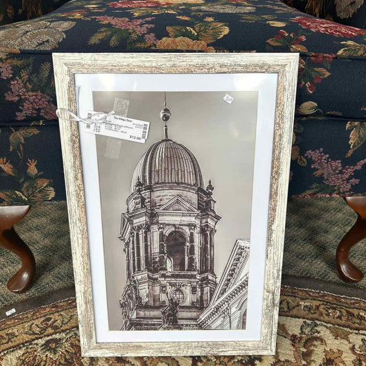 Whitewashed Frame w/Church