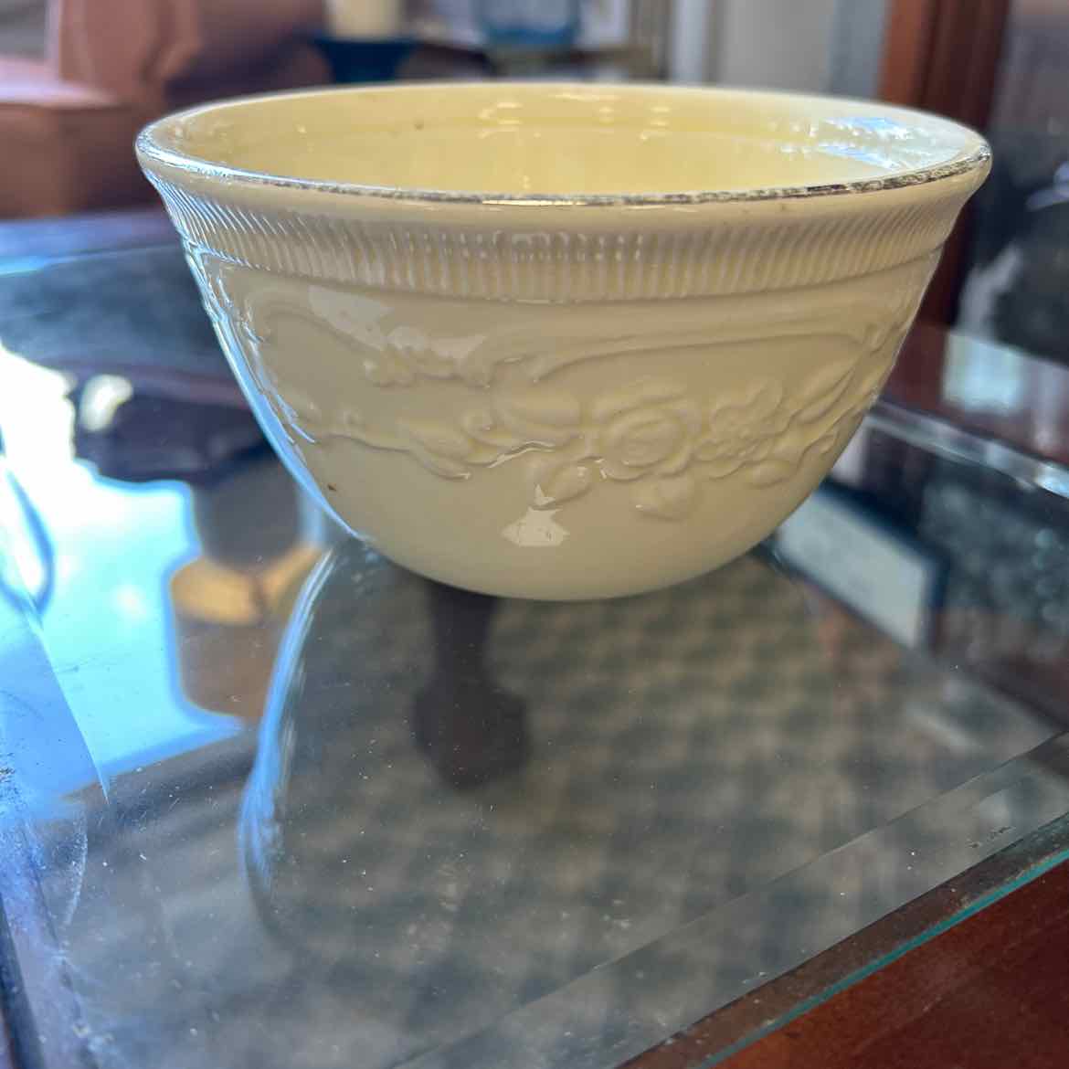 Vintage Yellow Pottery Bowl