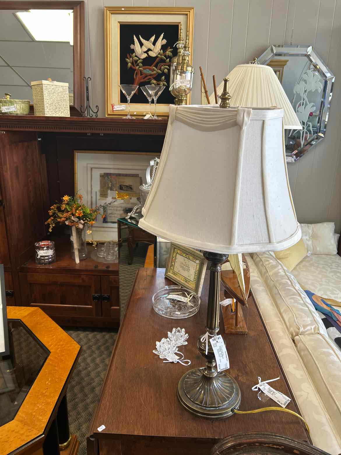 Brass Lamp w/Shade