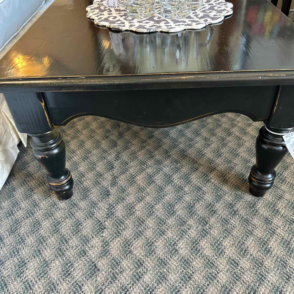 Black Painted Wood Coffee Table