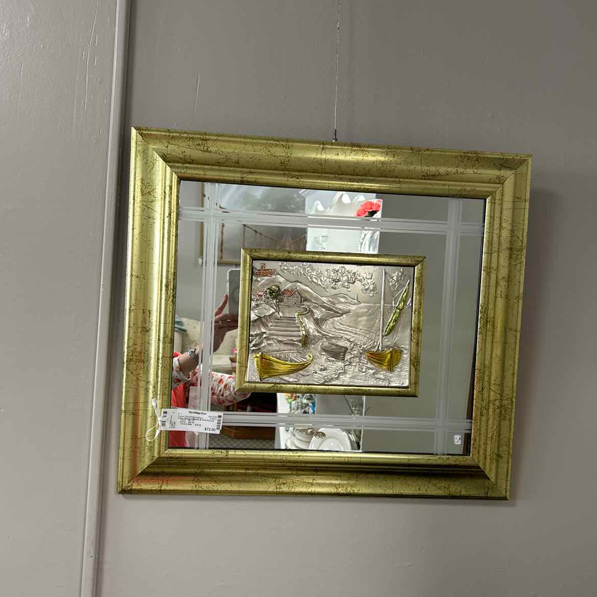 Italian Plaque w/Boats & Gold Accent