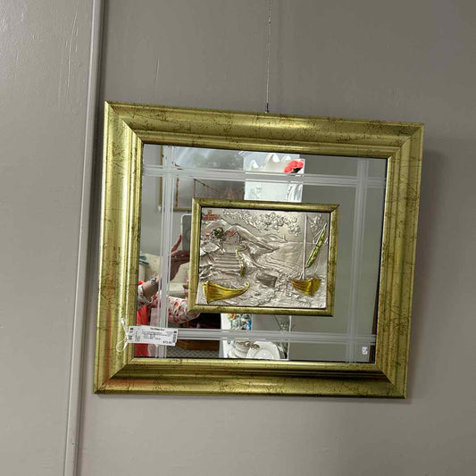 Italian Plaque w/Boats & Gold Accent