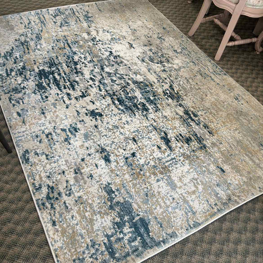 5'3x7' Gray/Beige/Turquoise Rug