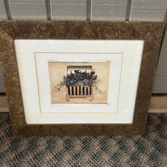 Gold Framed Picture of Box of Green