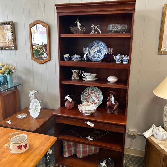 Wood Desk Bookcase w/5 Shelves