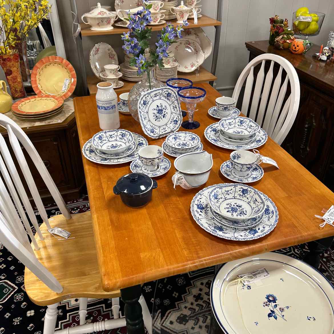 Wood Table w/Green Legs