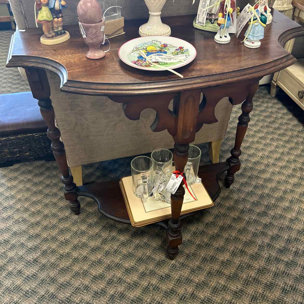 Two Tiered Wood Hall Table